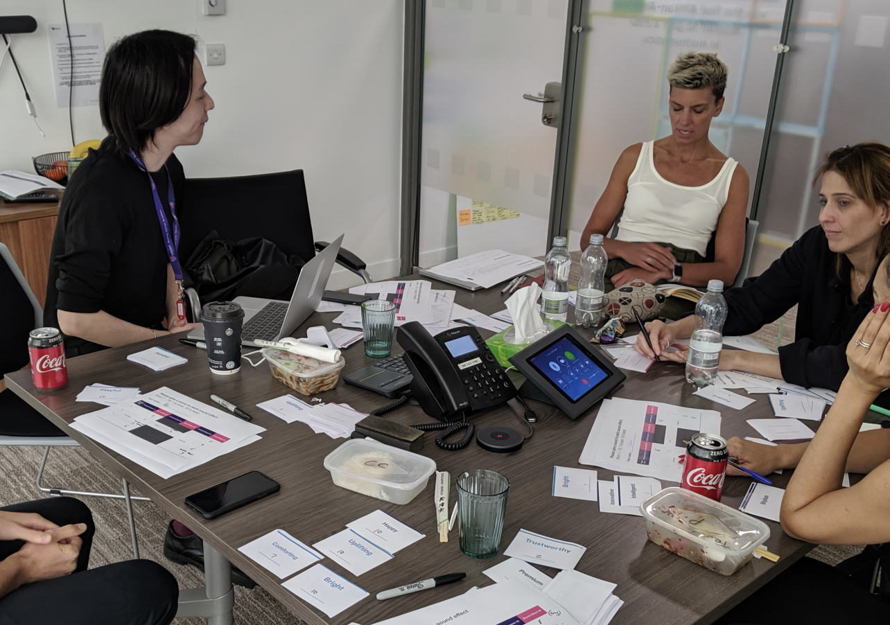 Value statement workshop with the design, product, and brand teams