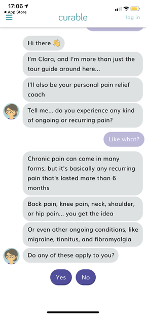 Curable chat interface