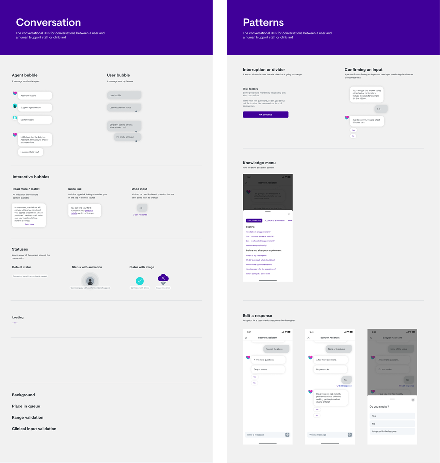 Design system chat components and patterns