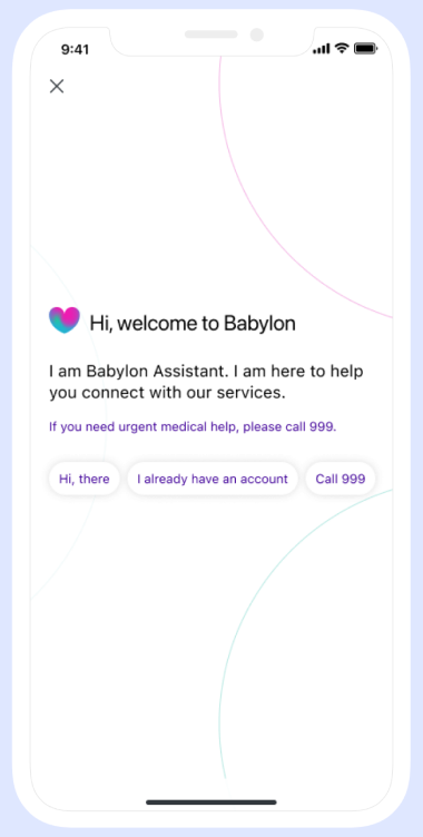 Greeting chat screen