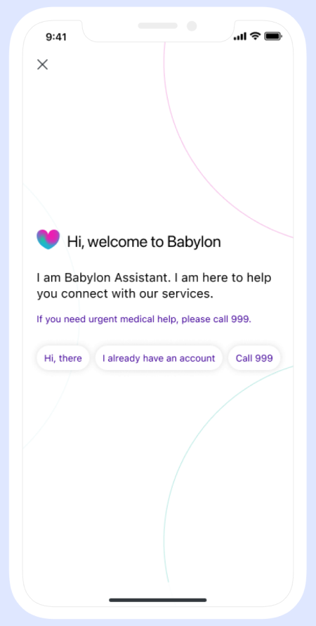 Greeting chat screen