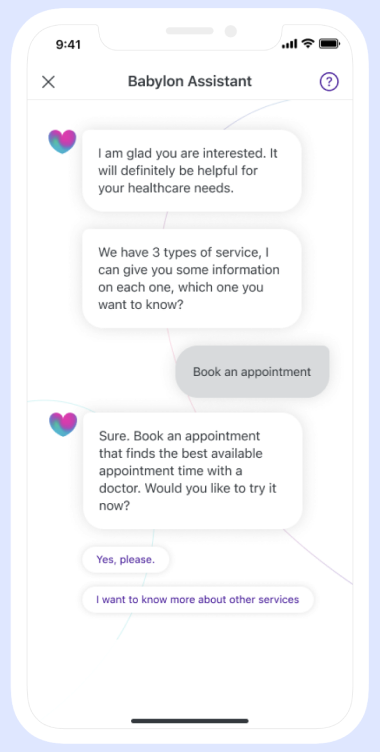 Service navigation screen