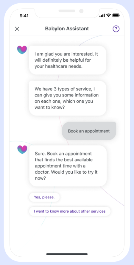 Service navigation screen
