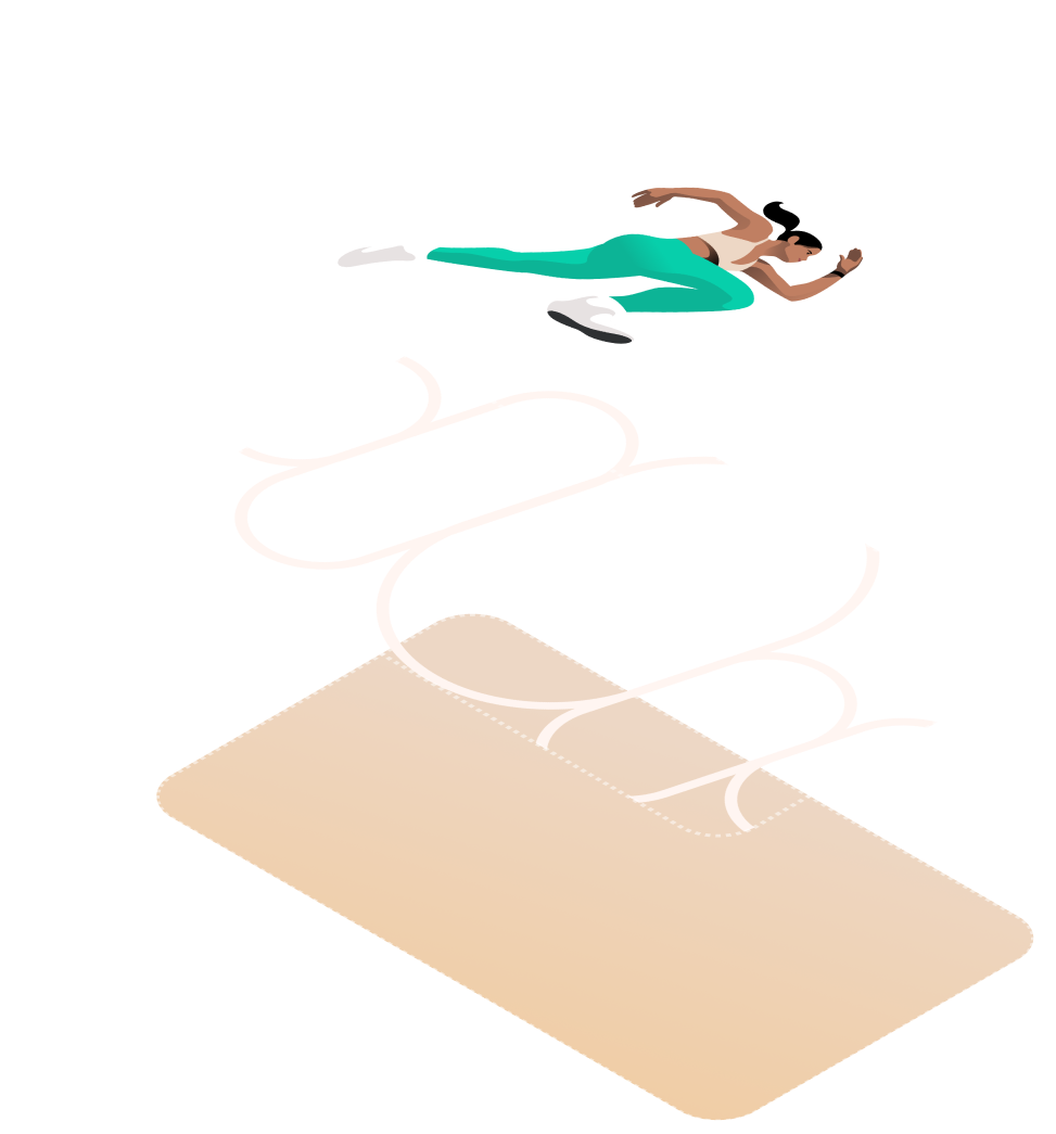 Exploded layers of a run card — runner, pattern, and colour