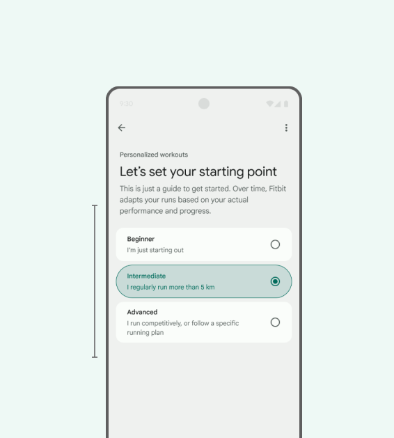 Current starting point options with one-line explanations