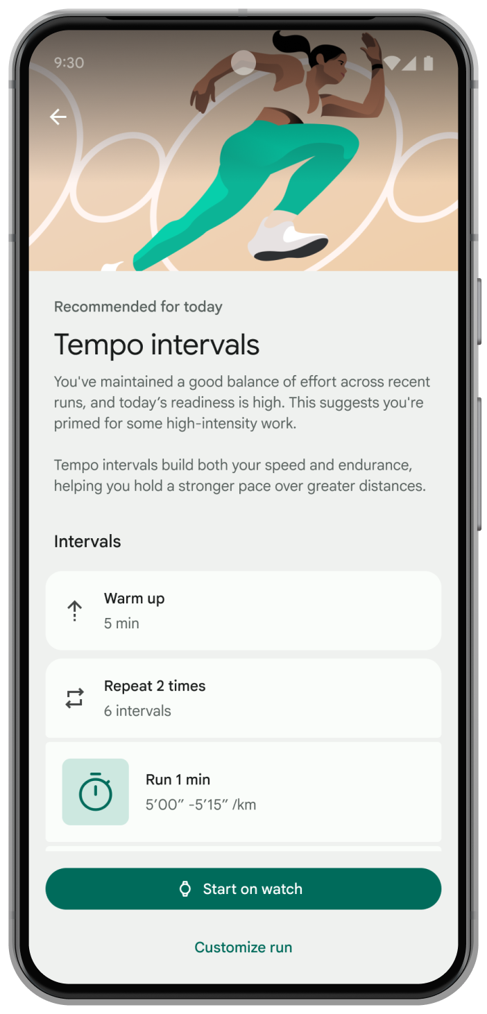 Execute the run with workout metrics