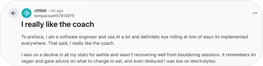 User feedback about the new cardio load experience