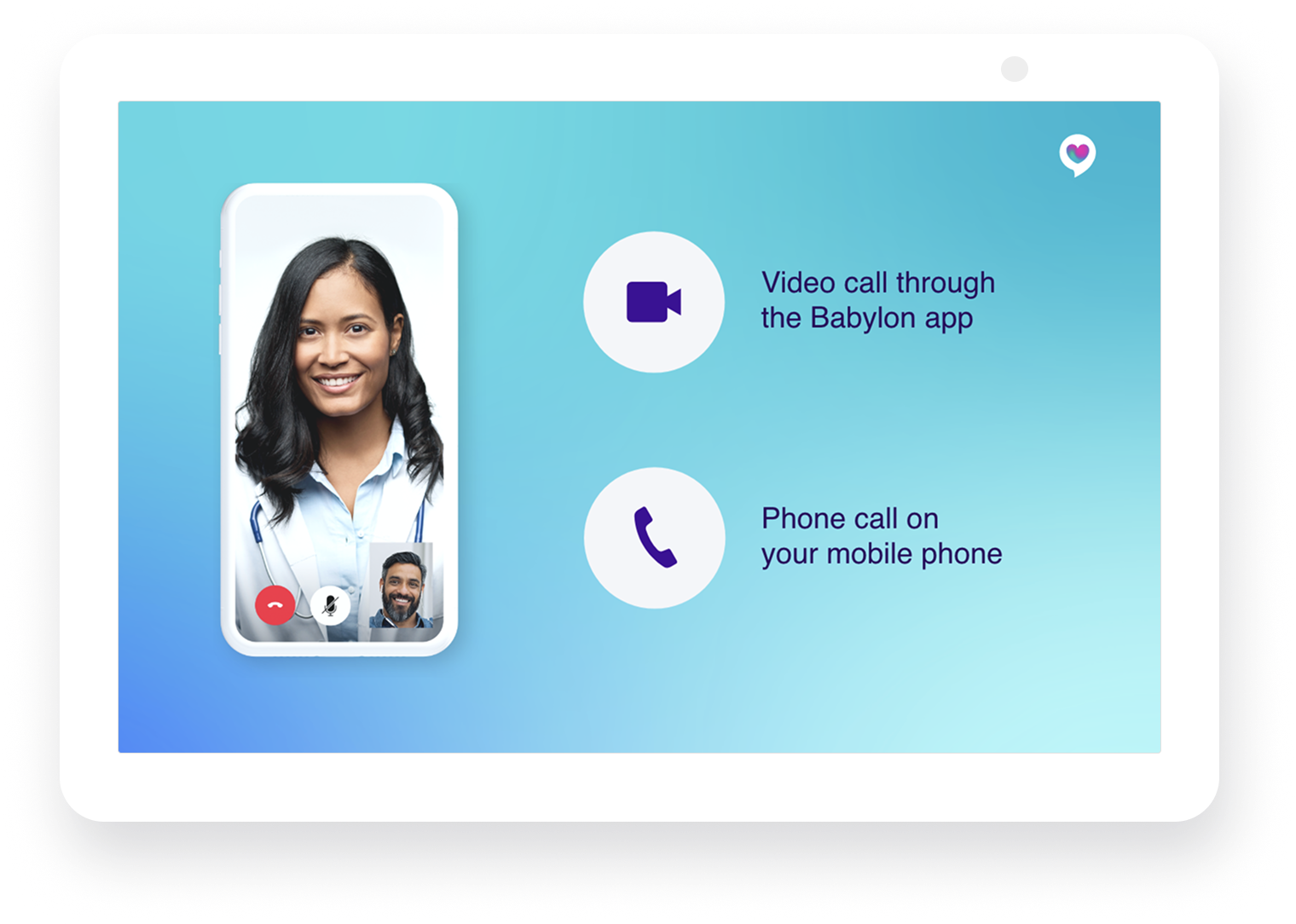 Call preference screen for video or phone consultation